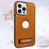 Faux Leather Shockproof Phone Case with Stand for IPhone