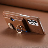 Leather with Card Holder Ring Wallet Case for Samsung