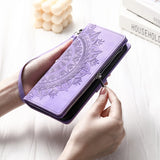 Leather Flip Wallet Embossing Phone Case for Samsung