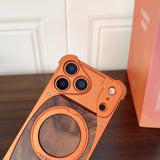 Walnut Wood Frameless Magnetic Case with Metal Rotating Stand for iPhone