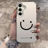 Shiny Silver Smiley Face Pattern Electroplated Hard Case for Samsung