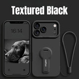 Silicone Full-Coverage Phone Case with Kickstand Lanyard for iPhone