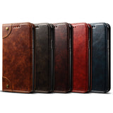 Vintage Leather Flip Card Holder Case for iPhone
