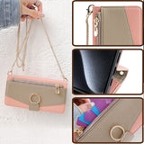 Fashion Leather Wallet Case with Lanyard for iPhone