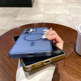 Corrugated Pattern Non-slip Magnetic Matte Case For Samsung