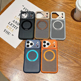 Carbon Fiber Plating Bracket Magnetic Case for iPhone