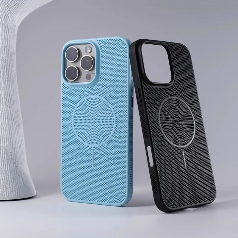 Mesh Heat Cooling  Matte Wireless Charge  Case for iPhone