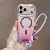 Two-Tone Gradient Magnetic Lanyard Phone Case for IPhone