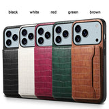 Vintage Crocodile Texture Leather Card Holder Case for iPhone