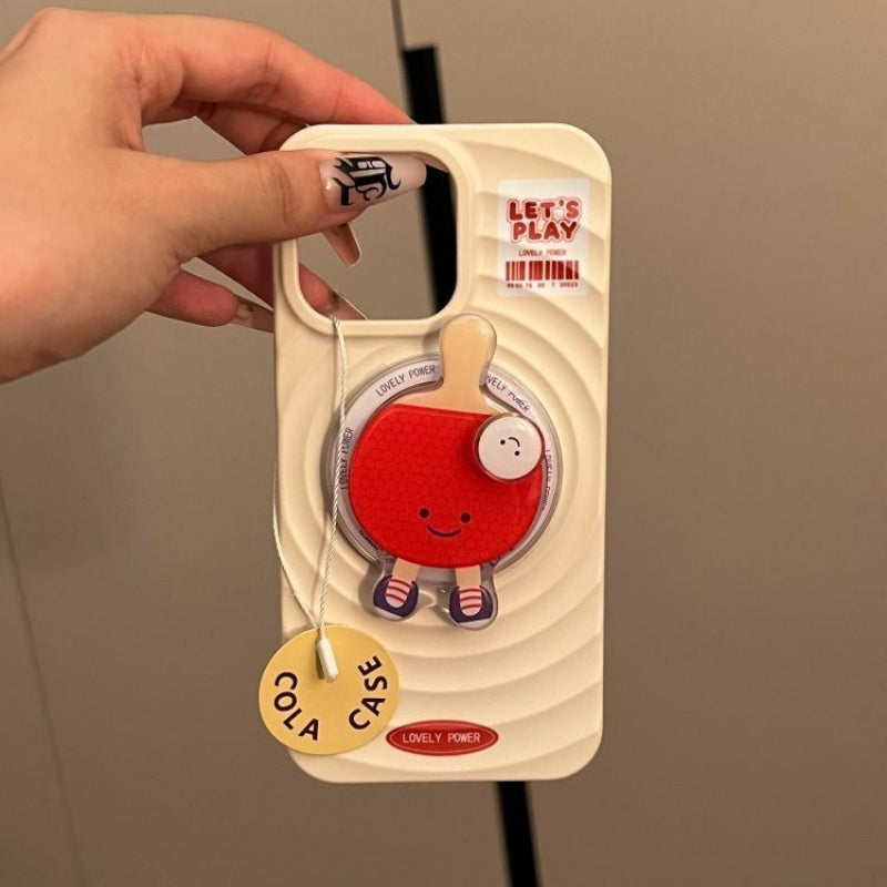 Cute Racket Expression Stand Case For iPhone