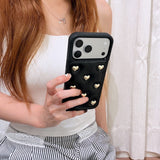 3D Heart Full-Cover Leather Case for iPhone