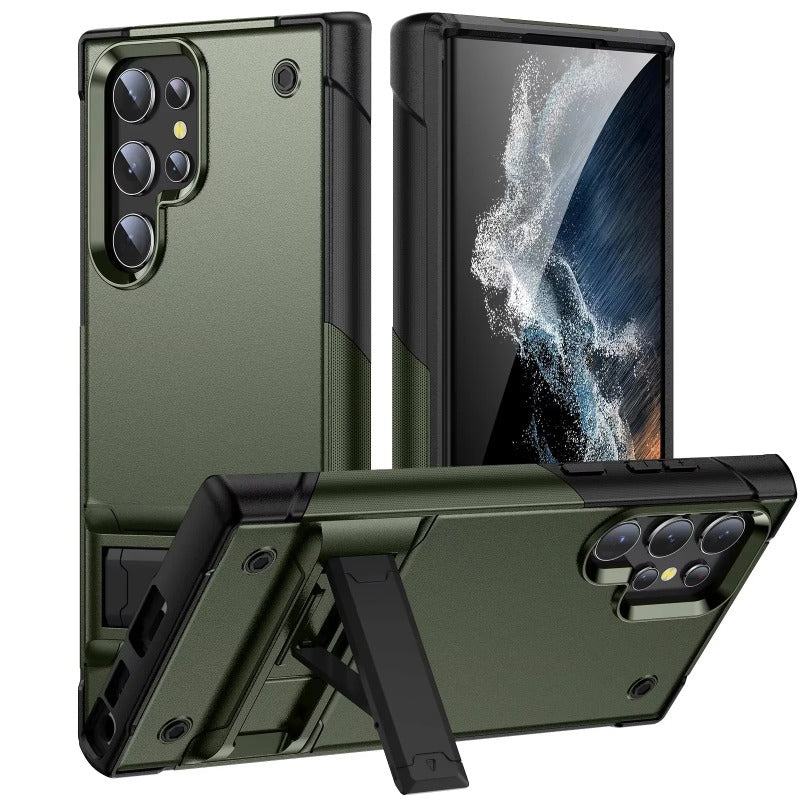 Heavy Duty Armor Shockproof Stand Phone Case For Samsung