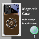 Business Dragon Pattern Full-Coverage Liquid Glass Case for Samsung