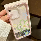 Candy Color Transparent Flower Soft Case For iPhone