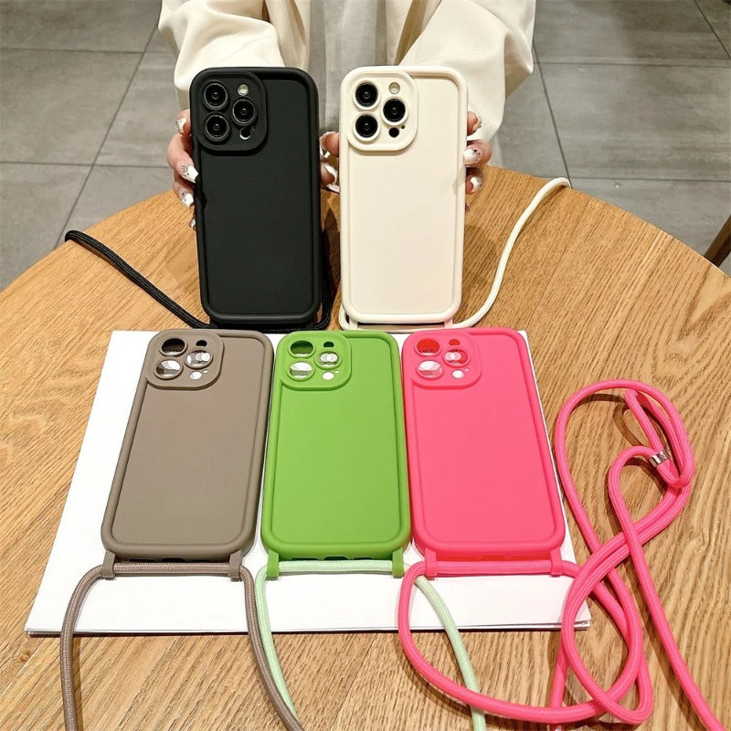 Crossbody Lanyard Strap Phone Case For iPhone