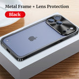 Plating Metal Frame Semi Clear Shockproof Case for iPhone