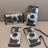3D Retro Camera Design Phone Case with Lanyard for Samsung