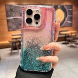 Luxury Clear Quicksand Glitter Sequin Gradient Phone Case For iPhone