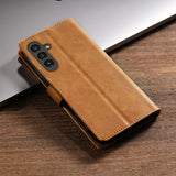 Business Leather Flip Book Card Wallet Case for Samsung