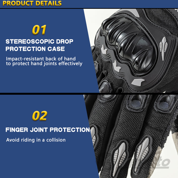 Summer Breathable Non-slip Wear-resistant Full Finger Motorcycle Gloves