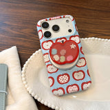Red Apple Stand Magnetic Case for iPhone