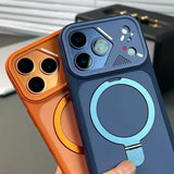 Luxury Matte Soft Frame Shockproof Bracket Case For iPhone