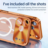 Plating Metal Frame Semi Clear Shockproof Case for iPhone