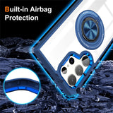 Magnetic Transparent Rotating Metal Stand Case For Samsung