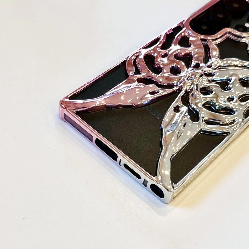 Gradient Color Hollowed Butterfly Plating Cover  For Samsung