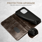 Vintage Leather Flip Card Holder Case for iPhone