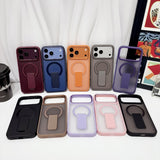 Matte Skin‑Friendly Magnetic Stand Anti‑Drop Case for iPhone