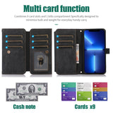 Retro Card-Slot Wallet Crossbody Leather Case for iPhone