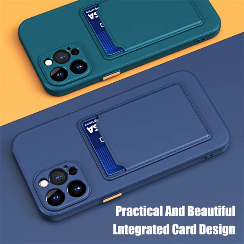 Silicone Wallet Card Holder Case For iPhone