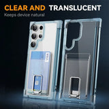 Transparent with Card Slot Holder Phone Case For Samsung