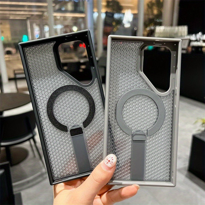 Heat Dissipation Invisible Folding Stand Magnetic Wireless Case For Samsung