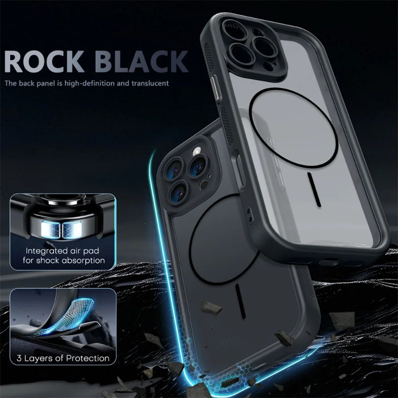 Cooling Frame Magnetic Clear Phone Case For iPhone