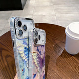 Oil Painting Flower Butterfly Rhinestone Anti-Drop Phone Case for IPhone