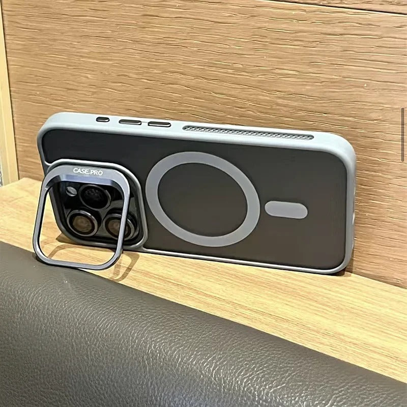 Luxury Magnetic Matte Lens Bracket Case For iPhone