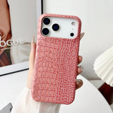 Solid Color Glossy Crocodile Skin Pattern Shockproof Phone Case for iPhone
