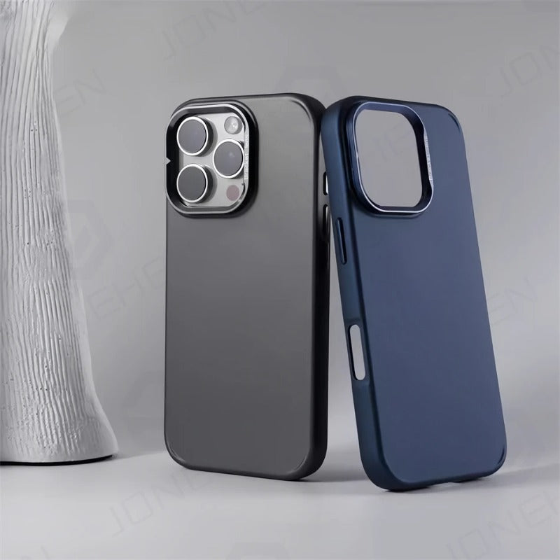 Alloy Lens Stand Slim Matte Case For iPhone