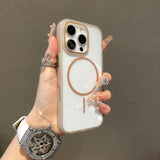 Transparent Thin Circle Magnetic Phone Case For iPhone