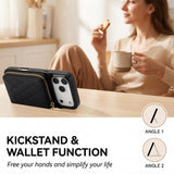 2‑in‑1 Magnetic Card Holder Leather Crossbody Case for iPhone