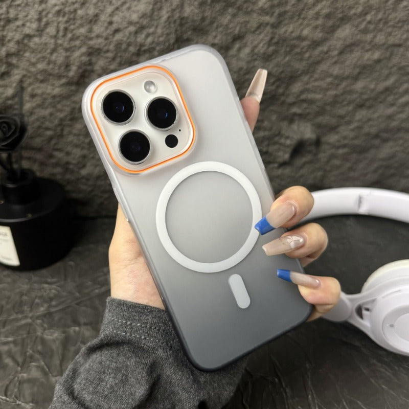 Gradient Frosted Translucent Magnetic Phone Case for IPhone