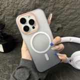 Gradient Frosted Translucent Magnetic Phone Case for IPhone