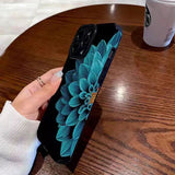 Fashion Blue Flower Silicone Case For iPhone