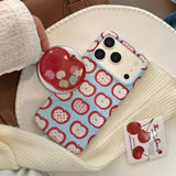Red Apple Stand Magnetic Case for iPhone