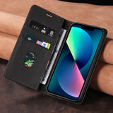 Wrist Strap Leather Flip Wallet Case for iPhone