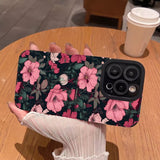 Pink Floral Striped Phone Case for IPhone