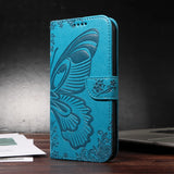 Leather Butterfly Flip Wallet Magnetic Shockproof Case for Samsung