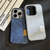 Vintage Linen Fabric Magnetic Shockproof Case for iPhone
